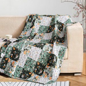 New Boho Floral Throw Blanket Bedspread Quilt - 50" x 60"